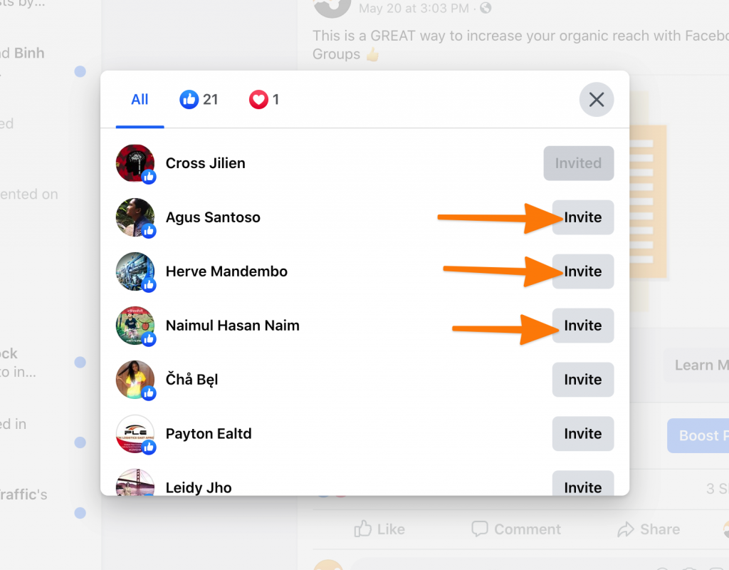 how to send invite to like page on facebook to all friends