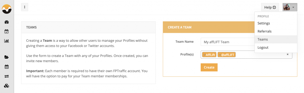 Create FPTraffic Team