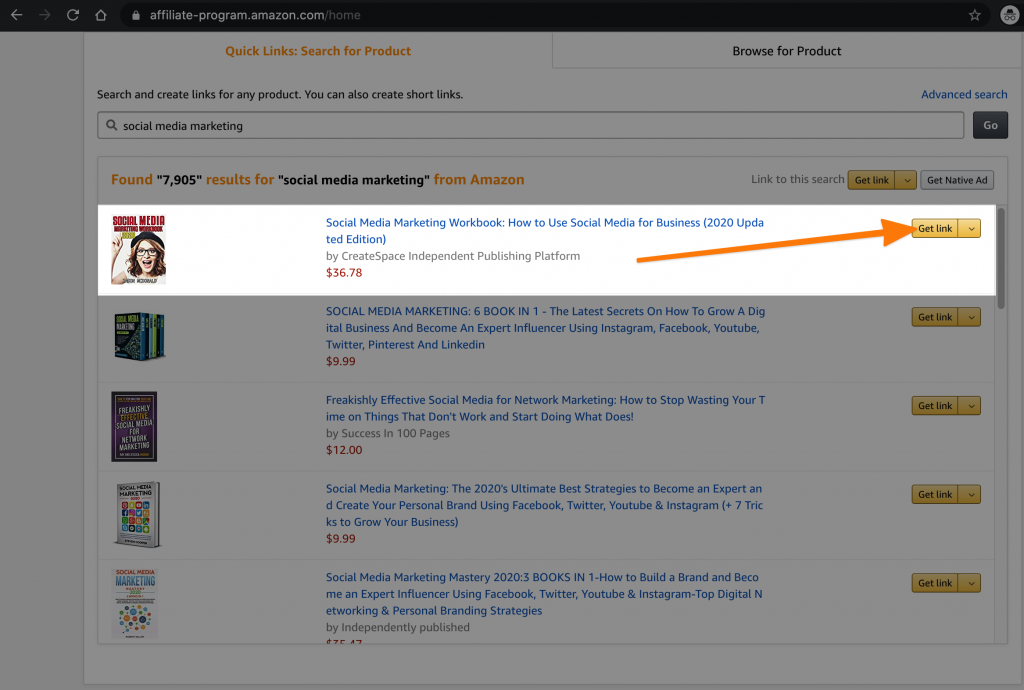Amazon Associates Get Link