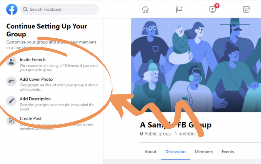 Setting up a new Facebook Group