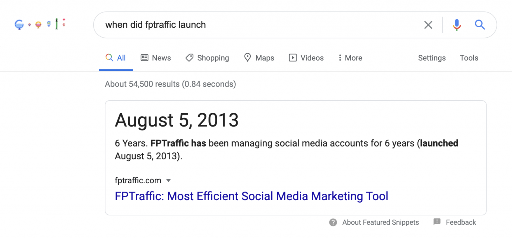 When did FPTraffic Launch