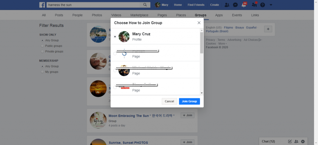 Wie man einer Facebook-Gruppe als Facebook-Seite beitritt